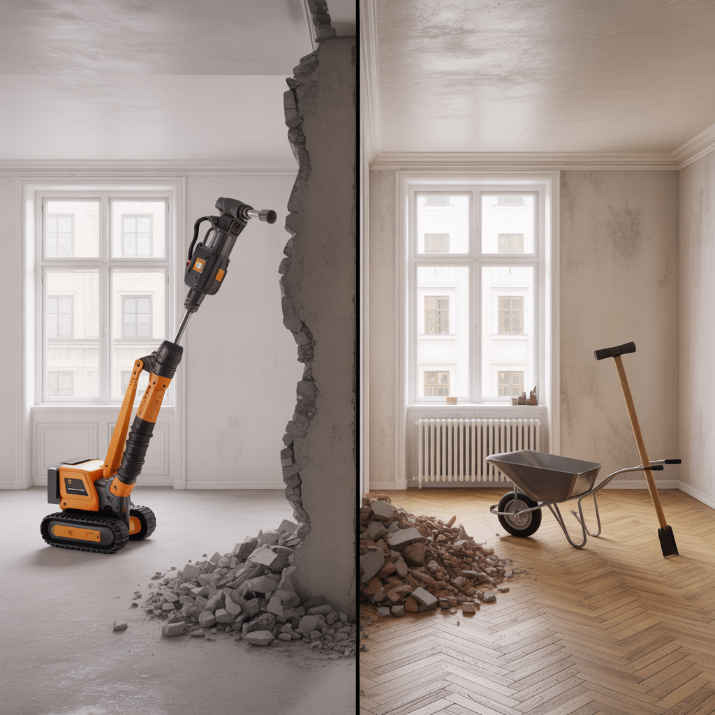 rivningsrobot eller manuell rivning jamforelse av kostnad oc